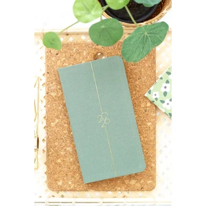 Matt Notebook 2026 Yılı Haftalık Keten Cep Ajandası 12 Aylık Yeşil