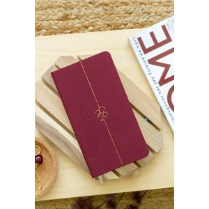 Matt Notebook 2026 Yılı Haftalık Keten Cep Ajandası 12 Aylık Bordo