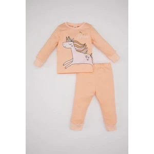 Kız Bebek Unicorn Baskılı Uzun Kollu Pijama Takımı C0666A524SP