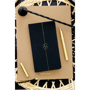 Matt Notebook 2026 Yılı Haftalık Keten Cep Ajandası 12 Aylık Siyah