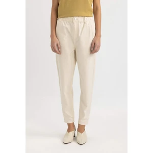 Paperbag Gabardin Kumaş Pantolon Yüksek Bel Cepli Basic Düz Standart Paça S2790AZ24SM