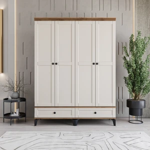 Silva 4 Kapaklı Çekmeceli Gardırop Tamamı MDF (Aytaşı)