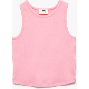 Pamuklu Kolsuz Bisiklet Yaka Basic Crop Atlet
