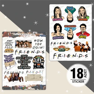 Friends Sticker Seti, Friends Temalı Sticker, 18 Adet Friends Etiket