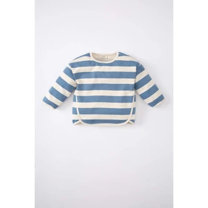 Kız Bebek Bisiklet Yaka Çizgili Sweatshirt C2402A524SP