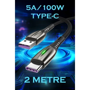 J2 Type-C 5A/100W Şarj ve Data Kablosu -2mt