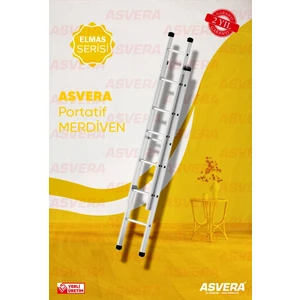 Elmas Serisi - 2 Parça x 2 Metre = 4 Metre Alüminyum Merdiven - Yerli Üretim
