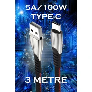 J3 Type-C 5A/100W Şarj ve Data Kablosu -3mt