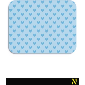 Mavi Renkli Kalpli Desenli Ergonomik Mouse Pad - 23 cm x 19 cm - Kaydırmaz Taban Ev ve Ofis Kullanımı Fare Altlığı Mousepad