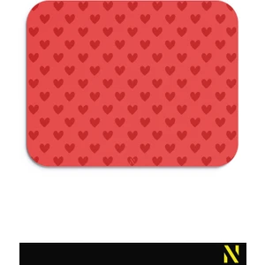 Kırmızı Renkli Kalpli Desenli Ergonomik Mouse Pad - 23 cm x 19 cm - Kaydırmaz Taban Ev ve Ofis Kullanımı Fare Altlığı Mousepad