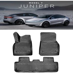 Tesla Model Y Juniper 2025 ve  Sonrası 3D Havuzlu Paspas Siyah