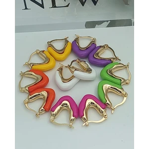 Renkli Üçgen Küpe