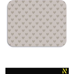 Bej Renkli Kalpli Desenli Ergonomik Mouse Pad - 23 cm x 19 cm - Kaydırmaz Taban Ev ve Ofis Kullanımı Fare Altlığı Mousepad