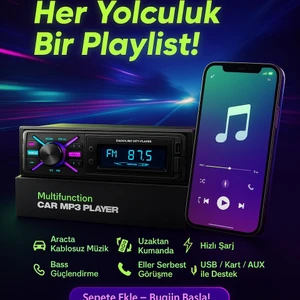 Oto Teyp Bluetooth 2xUSB Sd Aux + 2Yıl Garantili
