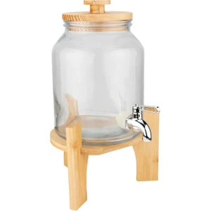 Fuente - Bambu Kapak ve Standlı Cam Sebil 3l