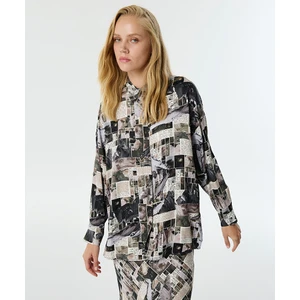 Görsel Baskılı Oversıze Gömlek TW6250025059036