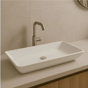 Domino Tezgah Üstü Deliksiz Lavabo 68x38 cm 5019