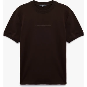 Regular Fit Kısa Kollu Bisiklet Yaka Pamuklu Baskılı Tişört