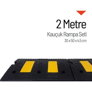 Kauçuk Rampa Set, Otopark Rampası, Kaldırım Rampası 30 x 50 x 4,5 cm 2 Metre