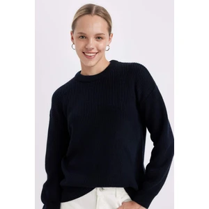 Regular Fit Bisiklet Yaka Selanik Kumaş Basic Düz Triko Kazak H6905AZ24WN