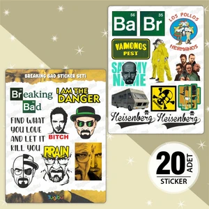 Breaking Bad Sticker Seti, Walter White Sticker Seti, 20 Adet Breaking Bad Etiket