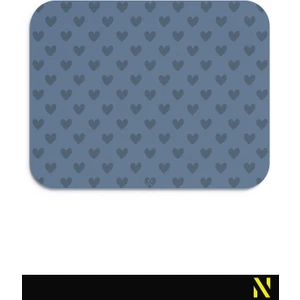 Lacivert Renkli Kalpli Desenli Ergonomik Mouse Pad - 23 cm x 19 cm - Kaydırmaz Taban Ev ve Ofis Kullanımı Fare Altlığı Mousepad