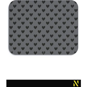 Siyah Renkli Kalpli Desenli Ergonomik Mouse Pad - 23 cm x 19 cm - Kaydırmaz Taban Ev ve Ofis Kullanımı Fare Altlığı Mousepad