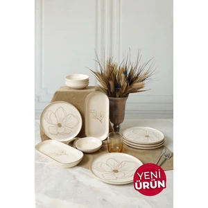 Taupe Bloom Kahvaltı Takımı 12 Parça 6 Kişilik 22519-28-29