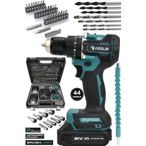 21V Çift Akü Kömürsüz Motor Çelik Mandren Darbeli Akülü Vidalama Şarjlı Matkap