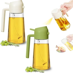 Cam Yağdanlık 2si 1 Arada Spreyli ve Akıtmalı 450 ml Kilitli Kapak Sürahi Model