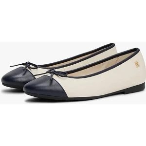 Kadın Grogren Burunlu Babet - Krem/lacivert