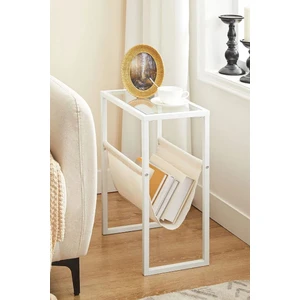 Temperli Cam Gazetelik Dergilik Yan Sehpa Koltuk Sehpas