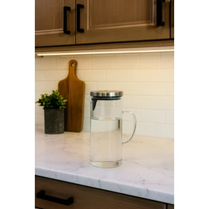 Ciho Inox Metal Kapaklı Borosilikat Cam Ateşe Isıya Dayanıklı Süzgeçli 1500 ml Sürahi