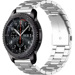 Samsung Gear S3 Frontier Uyumlu Kordon Klasik Baklava Model Paslanmaz Çelik Metal Kayış