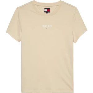 Kadın Slim Fit Logolu T-Shirt - Krem