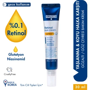 Retinol Göz Kremi 30 ml Tüm Ciltler için Dermatolog Onaylı Yaşlanma Karşıtı Etki