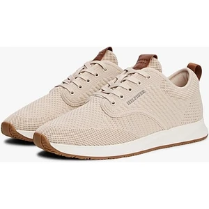 Erkek 3D Dokulu Örgü Bileksiz Sneaker - Bej