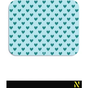 Turkuaz Renkli Kalpli Desenli Ergonomik Mouse Pad - 23 cm x 19 cm - Kaydırmaz Taban Ev ve Ofis Kullanımı için İdeal Fare Altlığı Mousepad