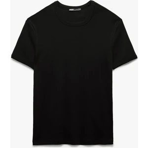 Kısa Kollu Bisiklet Yaka Pamuklu Basic Dar Kalıp Tişört