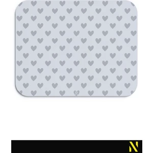 Gri Renkli Kalpli Desenli Ergonomik Mouse Pad - 23 cm x 19 cm - Kaydırmaz Taban Ev ve Ofis Kullanımı Fare Altlığı Mousepad