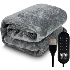 Elektrikli Isıtma Battaniyesi USB Isıtıcı Battaniye Peluş Kış Isınma Ayarlanabilir Sıcaklık Zamanlama Isıtma Pedi 80X160CM (Yurt Dışından)