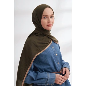 Müslin Biyeli Şal 3352-846 Koyu Haki