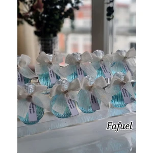 15 Adet Tırtıklı Cam Şişe Incili Okyanus Kolonya Söz, Nişan, Düğün, Kına, Nikah,hediyelik