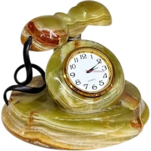 Orjinal Onyx Taşı Nostalji Telefon Masaüstü Saat