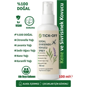 Tick Off Doğal Sivrisinek ve Kene Yakarca Kovucu Sprey - 6 Saat Koruma - 100 ml