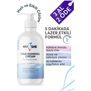 Premium 250ml Tüy Dökücü Krem Tüm Vücut Ve Cilt Tipleri Büyük Boy Nemlendiricili Anında Lazer Etkili