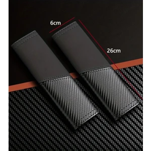 2'li Emniyet Kemer Kılıfı Pedi Çift Renkli V.i.p Serisi Deri Alkantra-Karbon