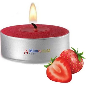 10 Lu Çilek Kokulu Kırmızı Tealight Mum