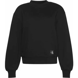 Kadın Bisiklet Yaka Logolu Sweatshirt - Siyah