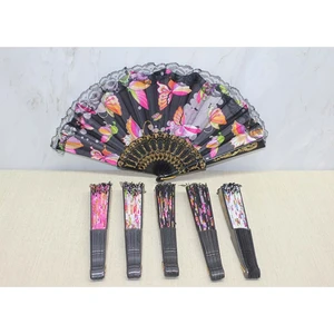 Plastik Renkli Yelpaze 23 cm